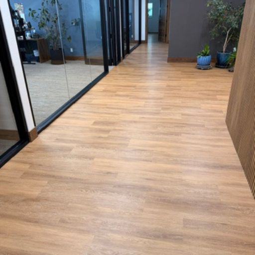 hallway wood floors in conference room Edward Jones